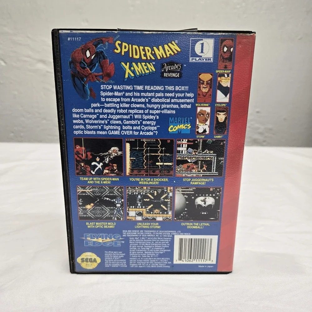 Spider-Man/X-Men: Arcade's Revenge Sega Genesis, 1993 Marvel Flying‎ Edge